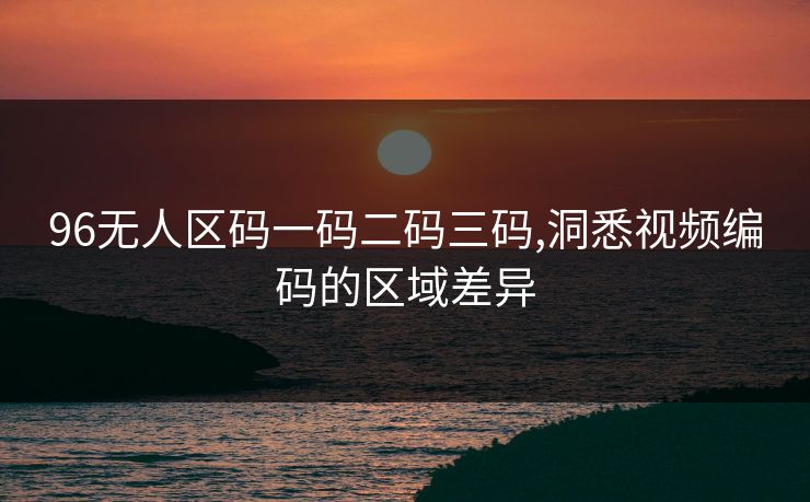 96无人区码一码二码三码,洞悉视频编码的区域差异